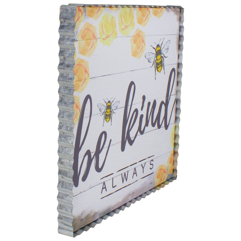 Northlight Metal Framed "Be Kind Always" Bumble Bee Decorative Canvas Wall Art 12"