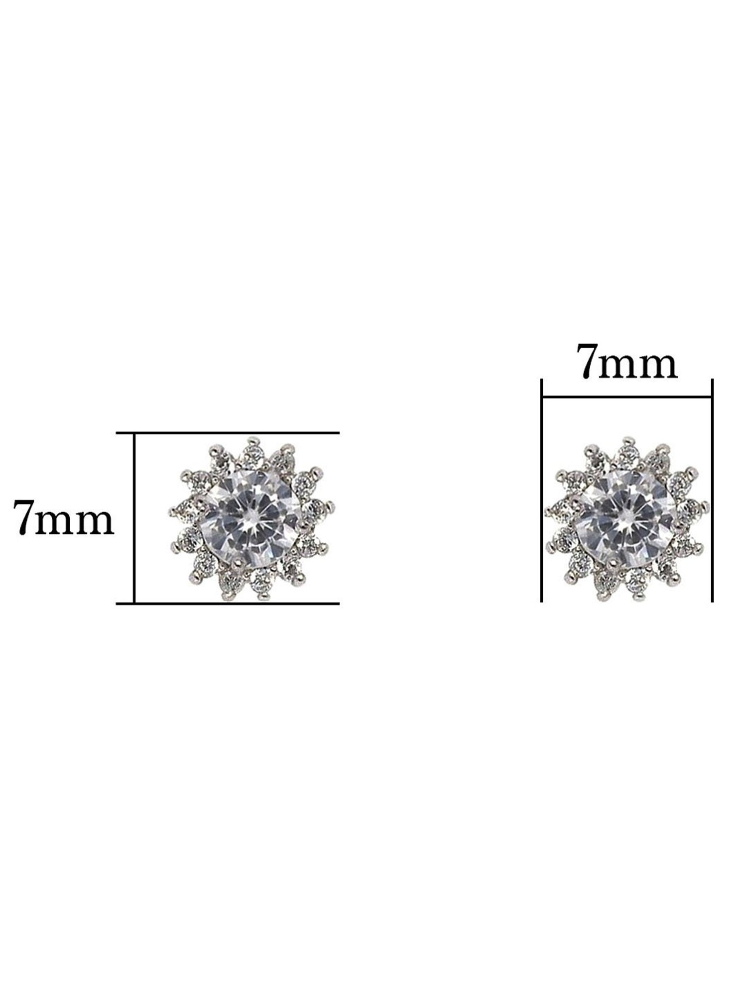 GIVA 92.5 Sterling Silver Zircon Floral Earrings for Women