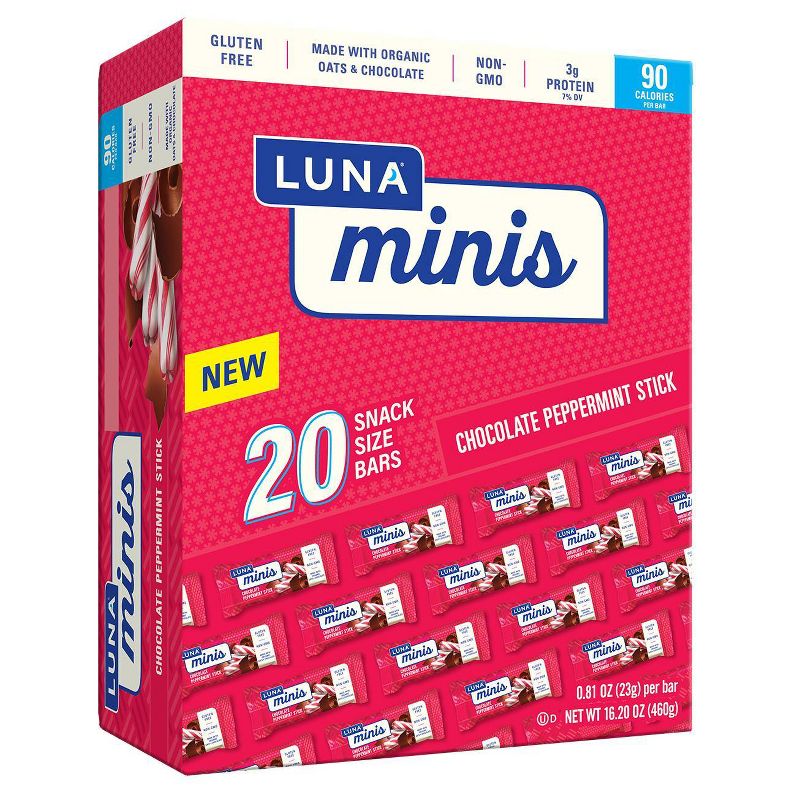 Luna Chocolate Peppermint Stick Minis - 16/2oz/20pk