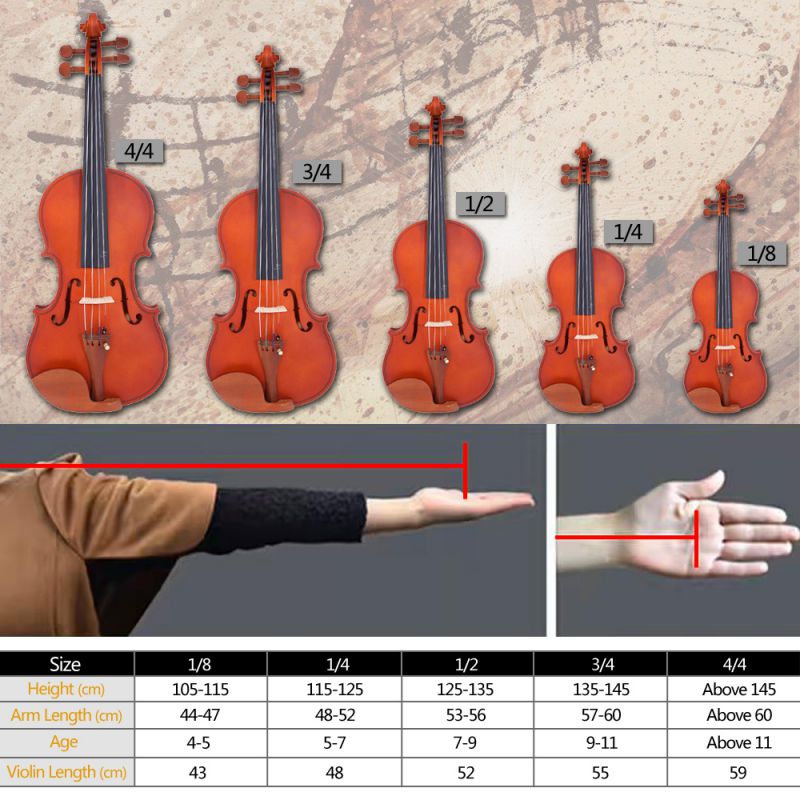 New 1/4 Matte Natural Acoustic Violin +Case +Bow +Rosin