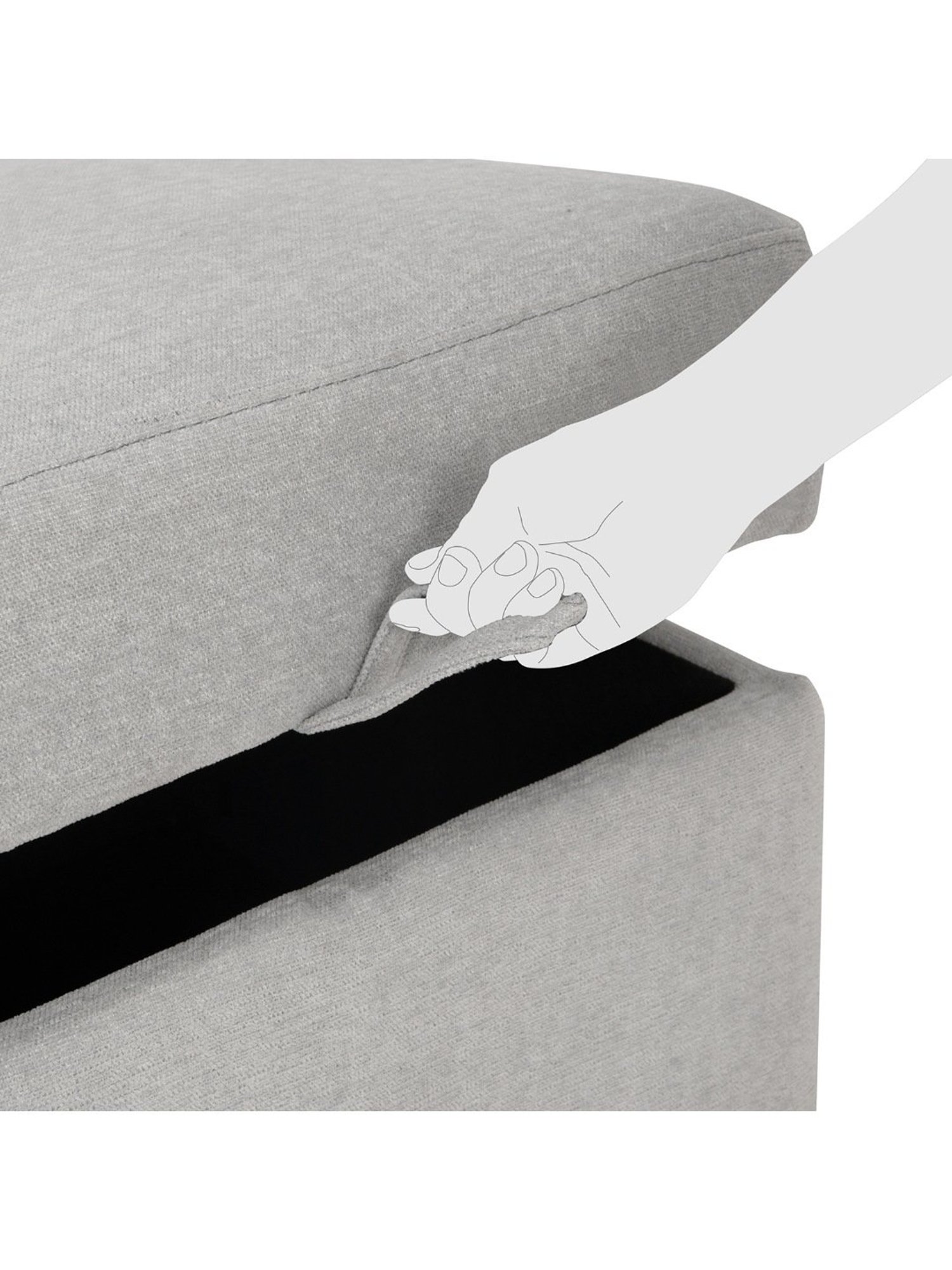 Duroflex Zivo Plus Grey Solid Wood Ottoman