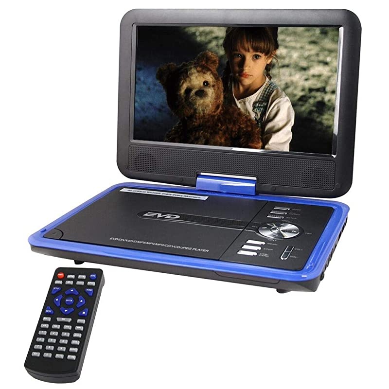 Handheld Portable DVD Player 95 Inch 270 Degree Swivel Screen Support Analog Tv Vcdcdmp3mp4usb Sd Card Slot Card Reader Gamefm Radio with Game Controller and Remote Controller Black