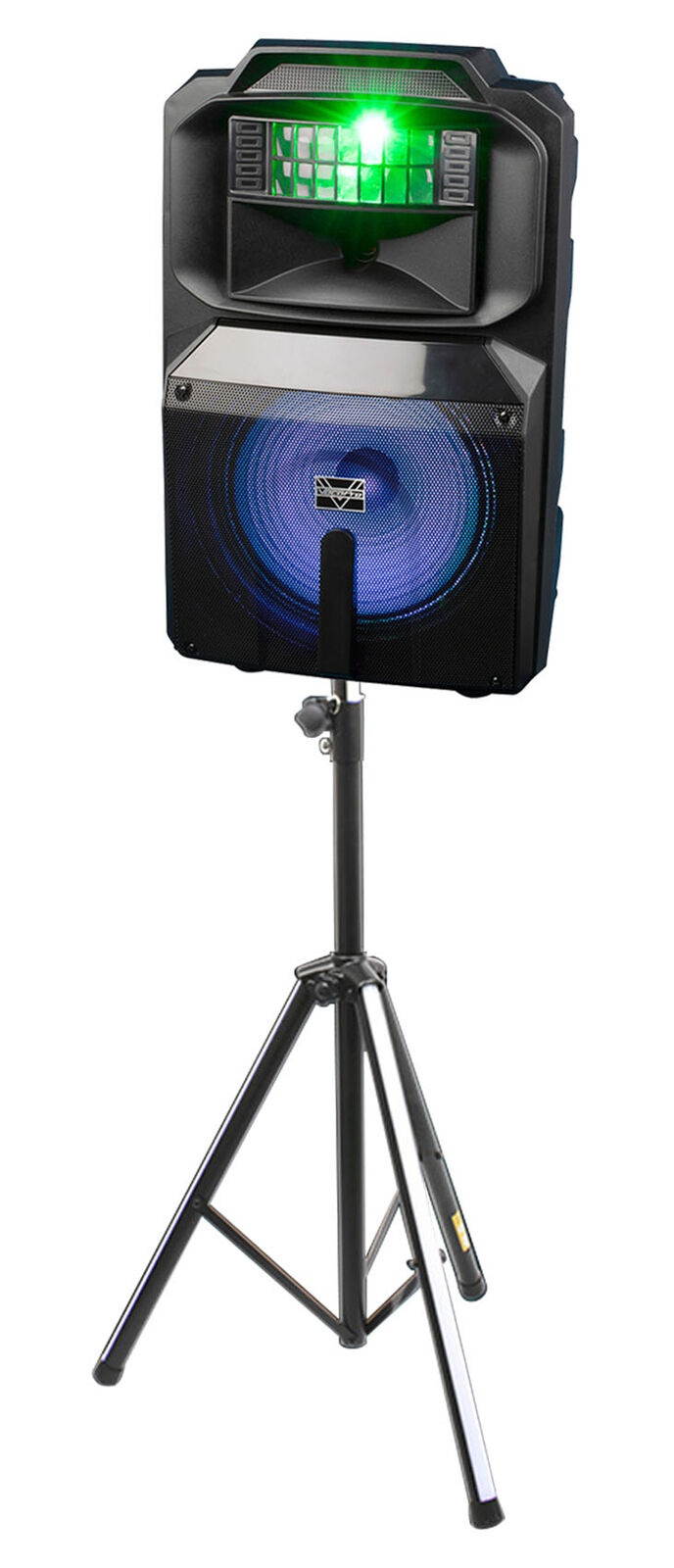 VocoPro SOUNDGLOW1200 1200 watt Soundglow Rechargeable Battery Lighted LED Derby Speaker & Stand