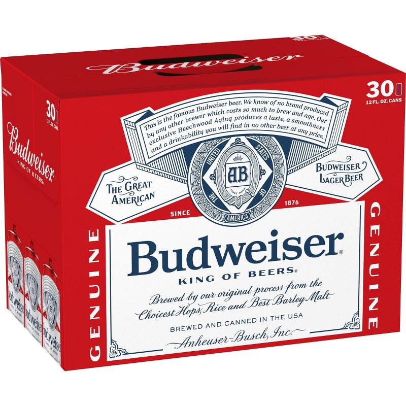 Budweiser Lager Beer - 30pk/12 fl oz Cans