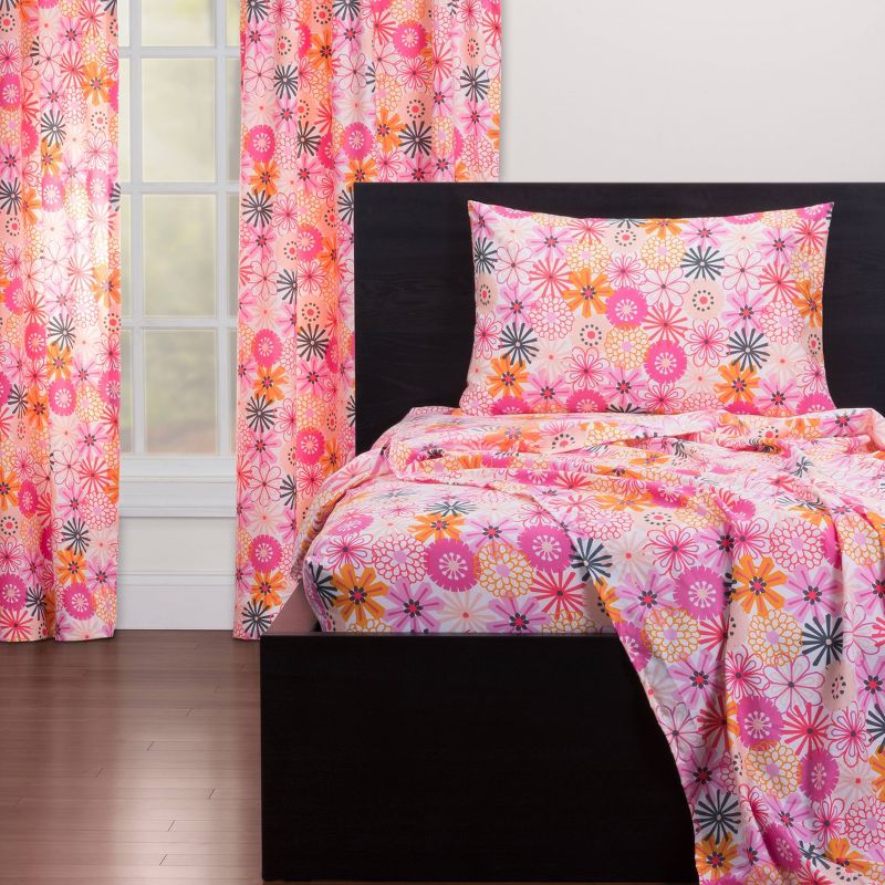 Crayola Pointillist Pansy Curtain Panel