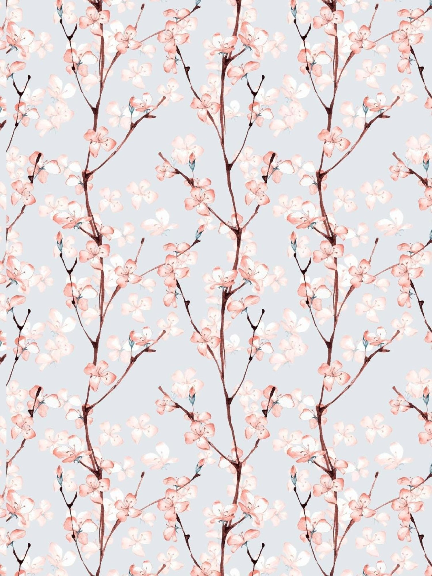 SPACES DRAPE STORY Elegent Floral Pink & Blue Polyester 5 ft Window Curtains - Set of 2