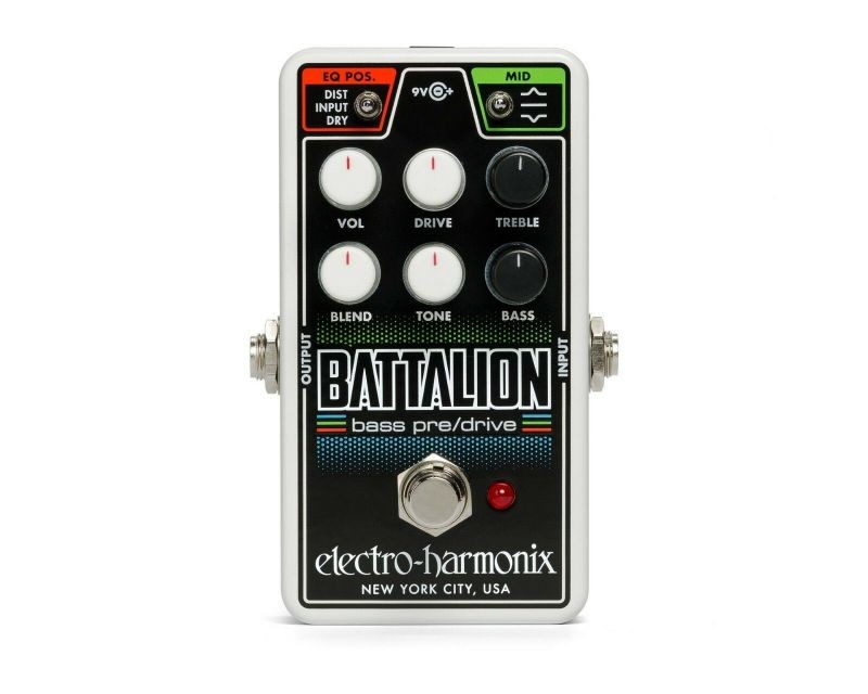 New Electro-Harmonix EHX Nano Battalion Bass Preamp DI Pedal w/ Power supply