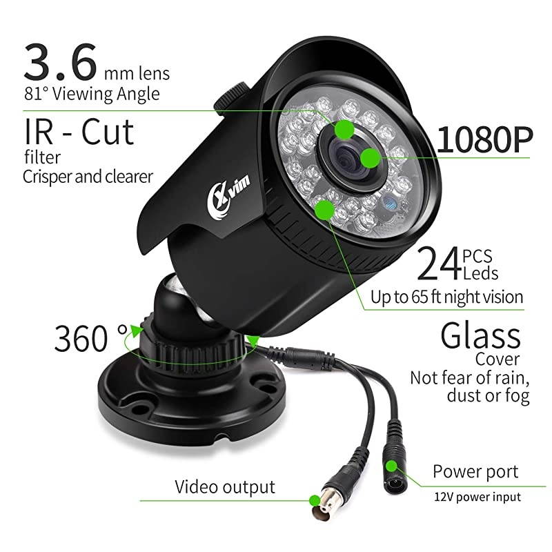 8CH 1080P Security Camera System Home Security Outdoor 1TB Hard Drive Pre-Install CCTV Recorder 4pcs HD 1920TVL Upgrade Surveillance Cameras with Night Vision Easy Remote Access Motion Alert