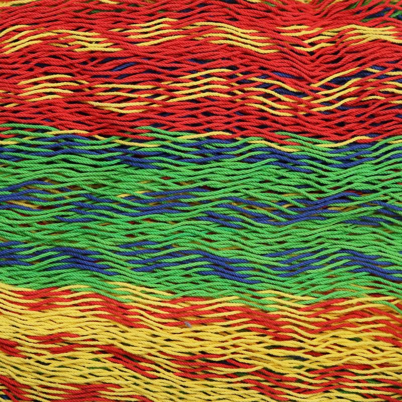 Hand-Woven Mayan Hammock and Stand Matrimonial Size - Red/Yellow/Blue - Sunnydaze Decor