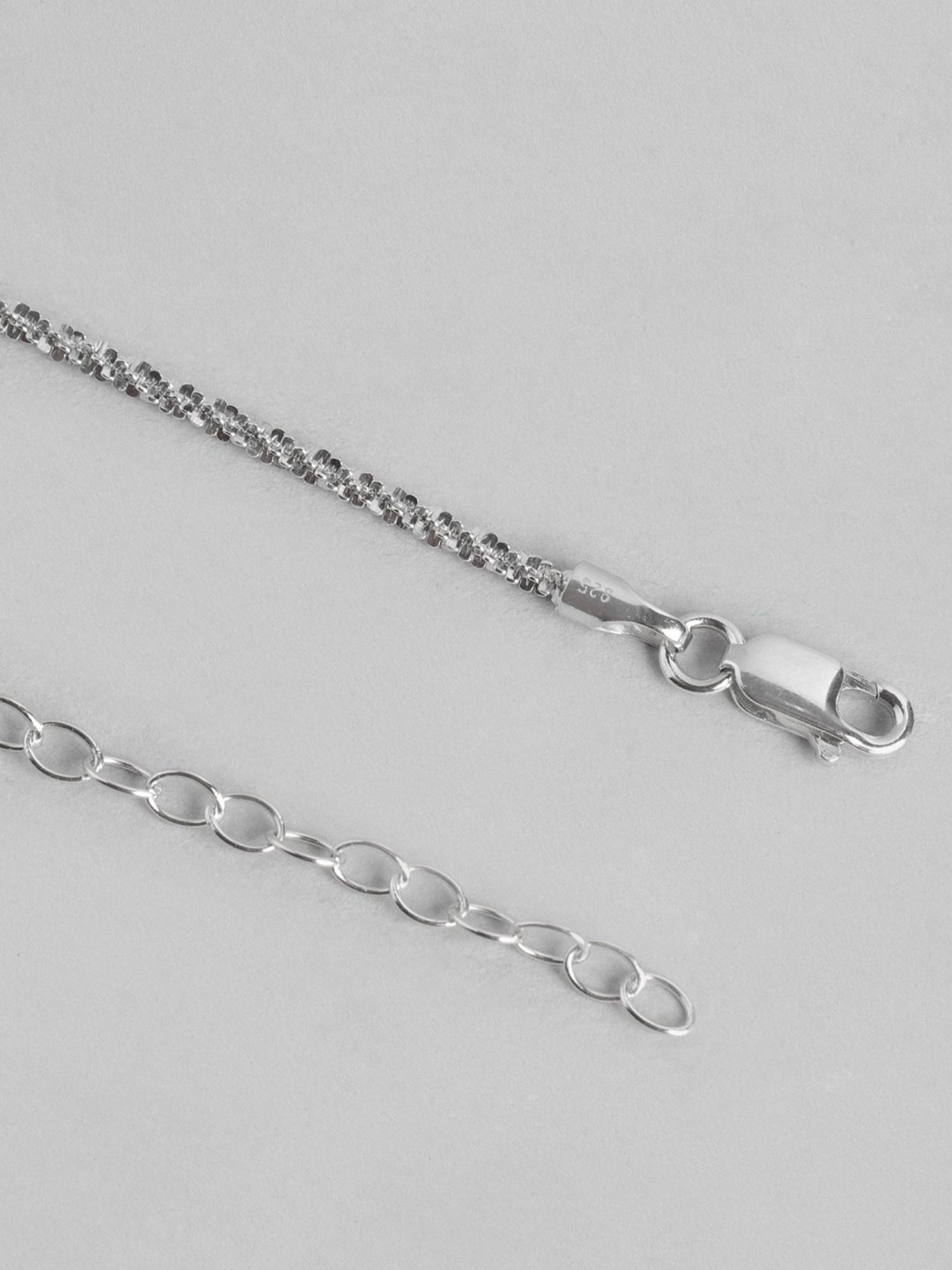 Zavya Minimal 92.5 Sterling Silver Rhodium Plated Chain