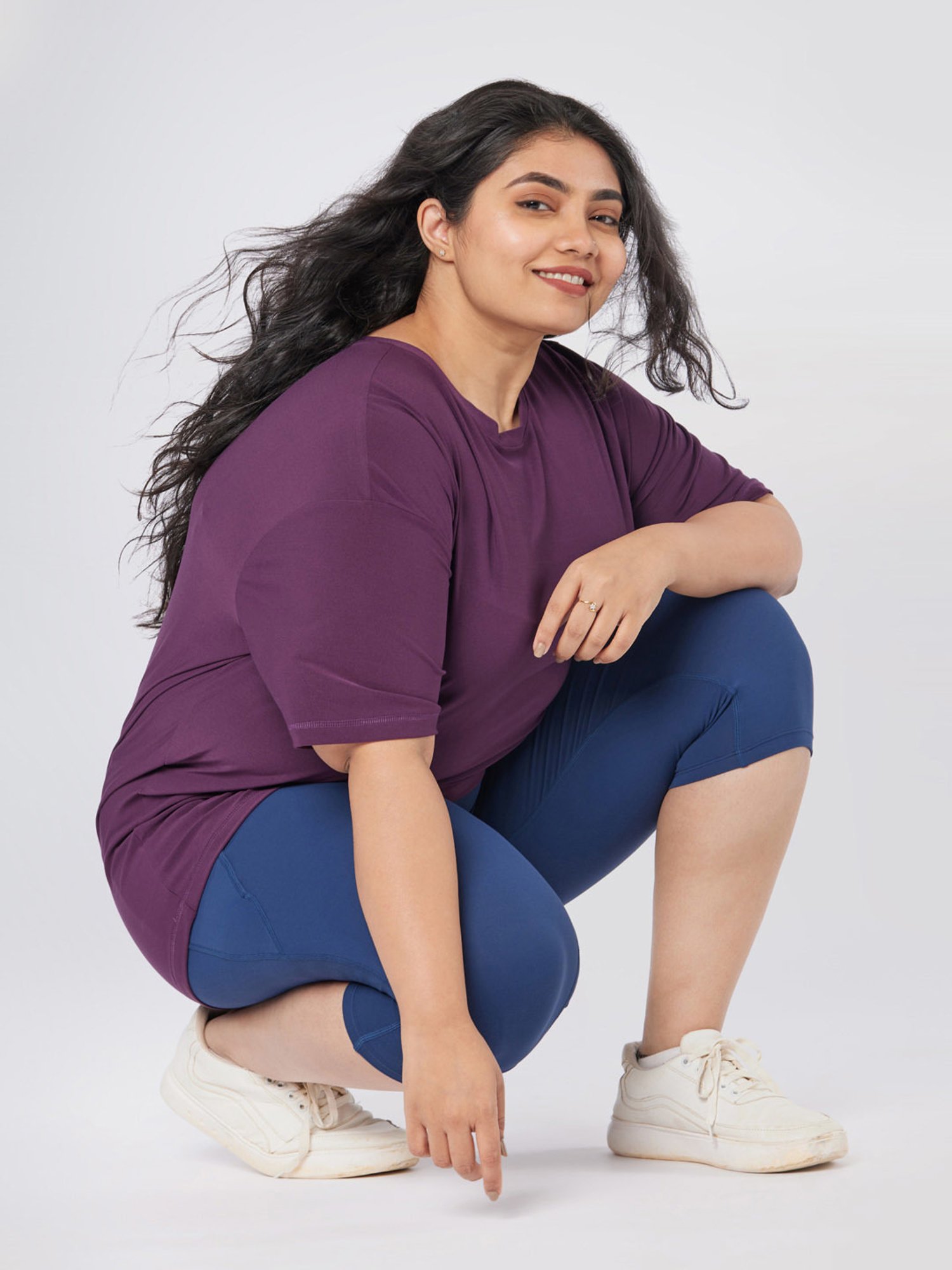 BlissClub Purple Relaxed Boyfriend Tee