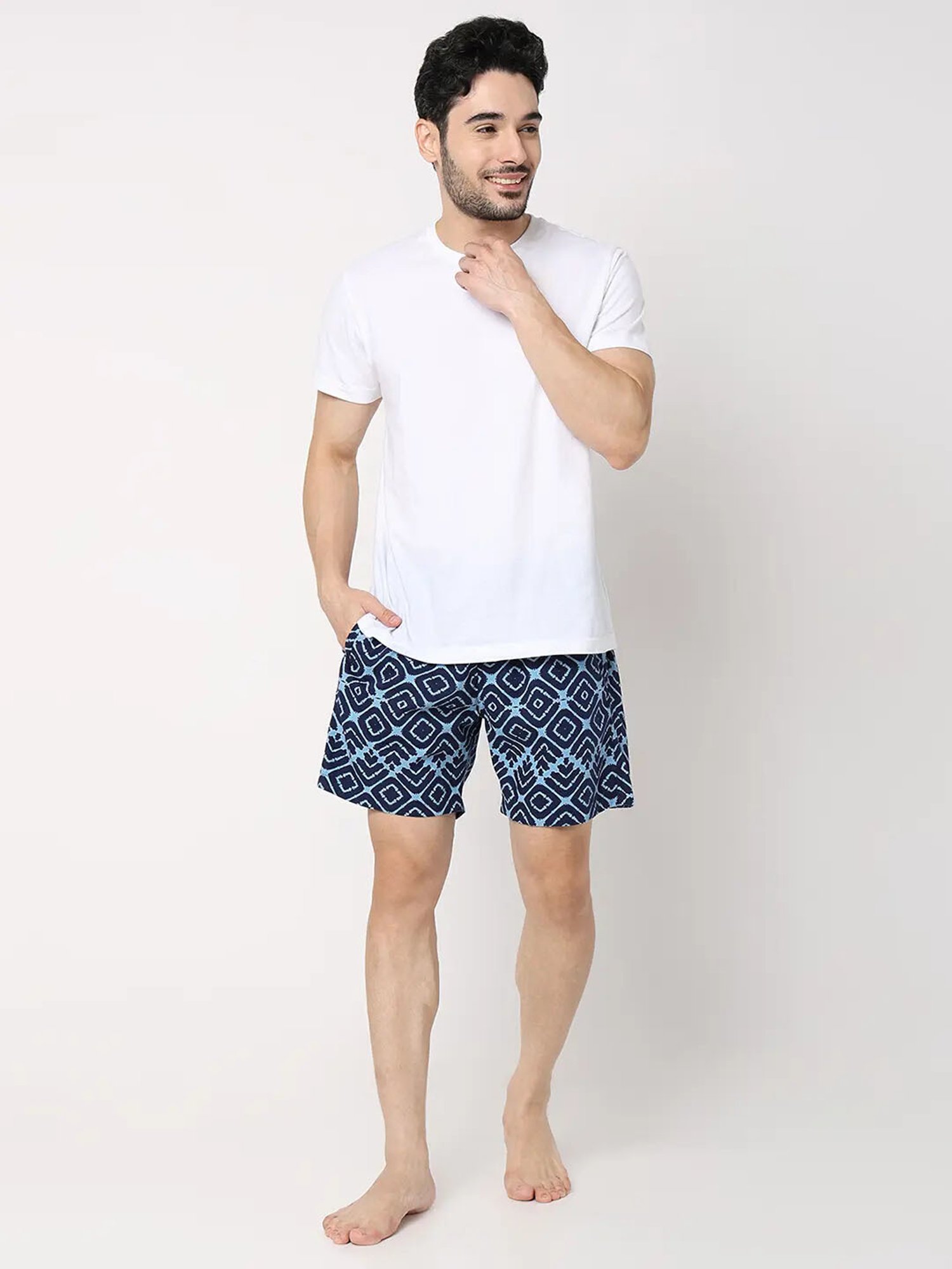 UnderJeans by Spykar Blue Printed Boxer Shorts