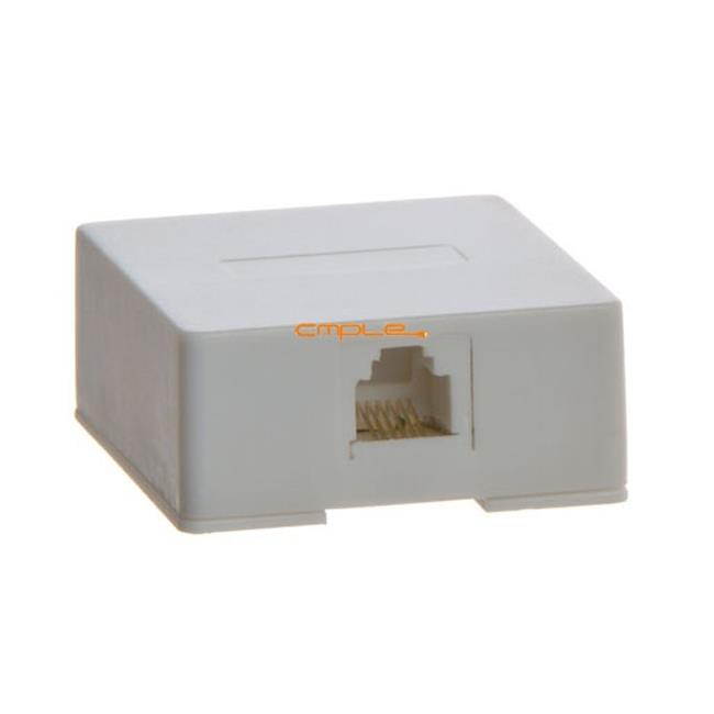 Cmple - Phone Surface Mount Box 6P6C-1port-WHITE