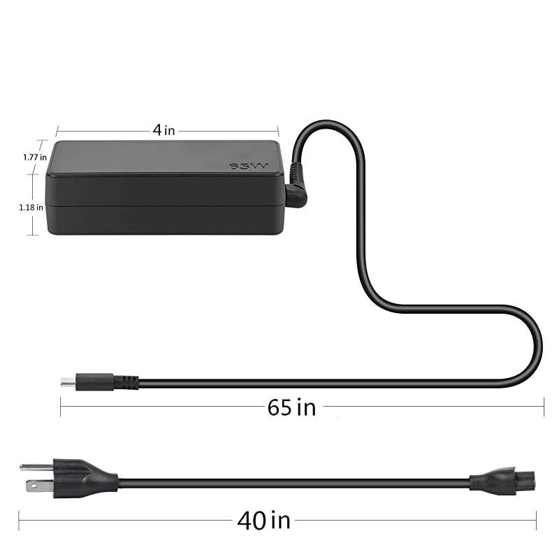 65W AC Adapter for T580 New S1 2018 New S2 2018 New S3 E480E485E580 E490 L380L480L580 L380 Yoga X1 Carbon 2018 X1 Yoga 2018 Laptop Power Supply