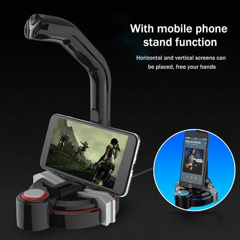 Desktop Microphone 3.5mm Karaoke Office Audio Studio Mic Phone Earphone Holder Recording Live Streaming Videos