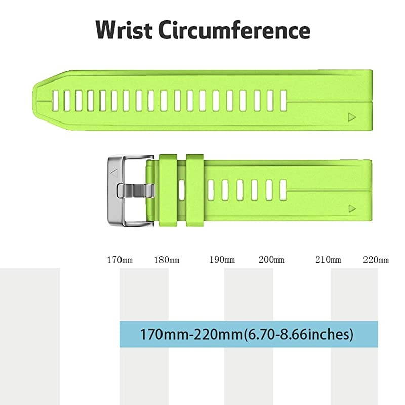 Compatible with Fenix 5S Plus Band Silicone Sport Watch Bands for Fenix 5S/Fenix 5S Plus/Fenix 6S/Fenix 6S Pro/D2 Delta S Smartwatch-Silver Buckle(Black)