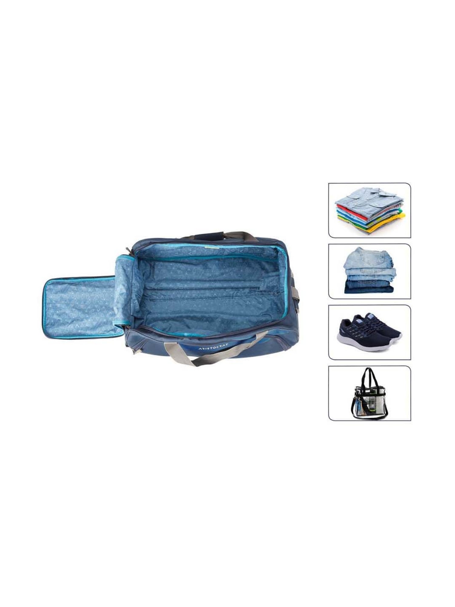 Aristocrat Blue Medium Soft Cabin Trolley - 65 cm