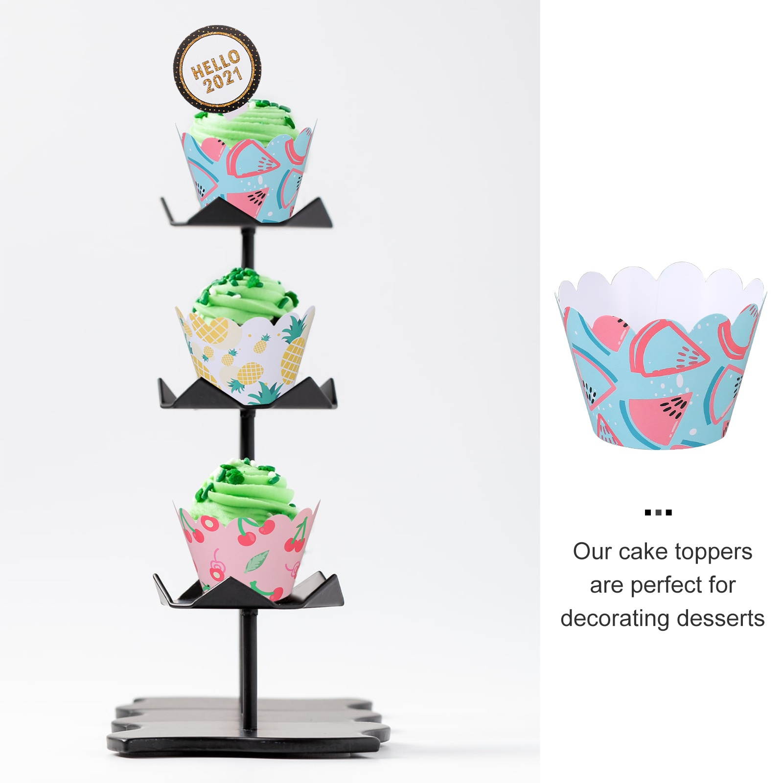 24 Sets Durable Practical  Decorative Cake Decorations Cake Toppers for Cake Cupcake Muffin