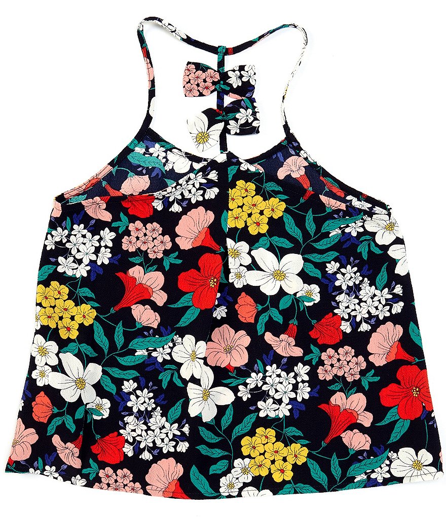 Mini Molly Big Girls 8-14 Floral Bow-Back Tank Top