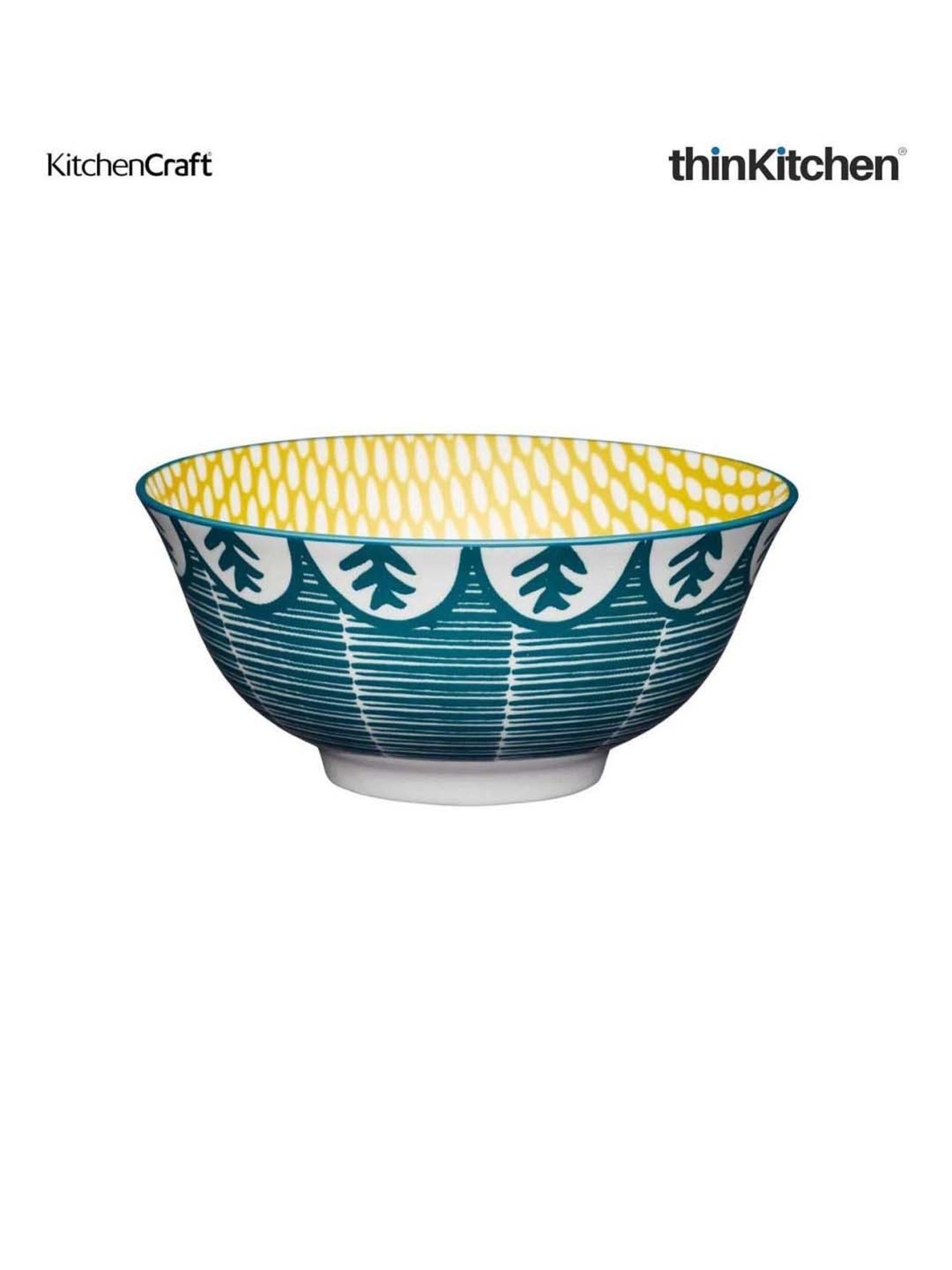 KitchenCraft 3-Piece Multicolor Medium Stripes & Swirls Crockery Bowl Set