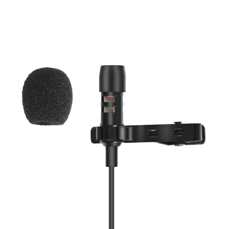 Depusheng 1.45m Mini Portable Microphone Condenser Clip-on Lapel Lavalier Mic Wired Mikrofo/Microfon for Phone Laptop