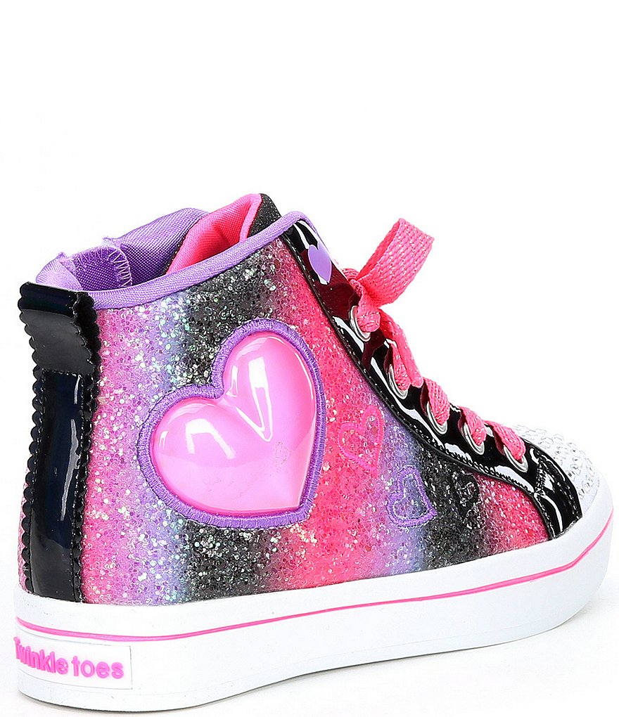 Skechers Girls' Twinkle Toes Twi-Lites 2.0-Heart Gem Sparkle Light Up Sneakers (Toddler)