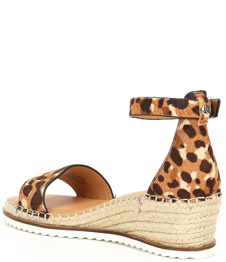 Alex Marie Calexa Leopard Haircalf Espadrille Wedge Sandals