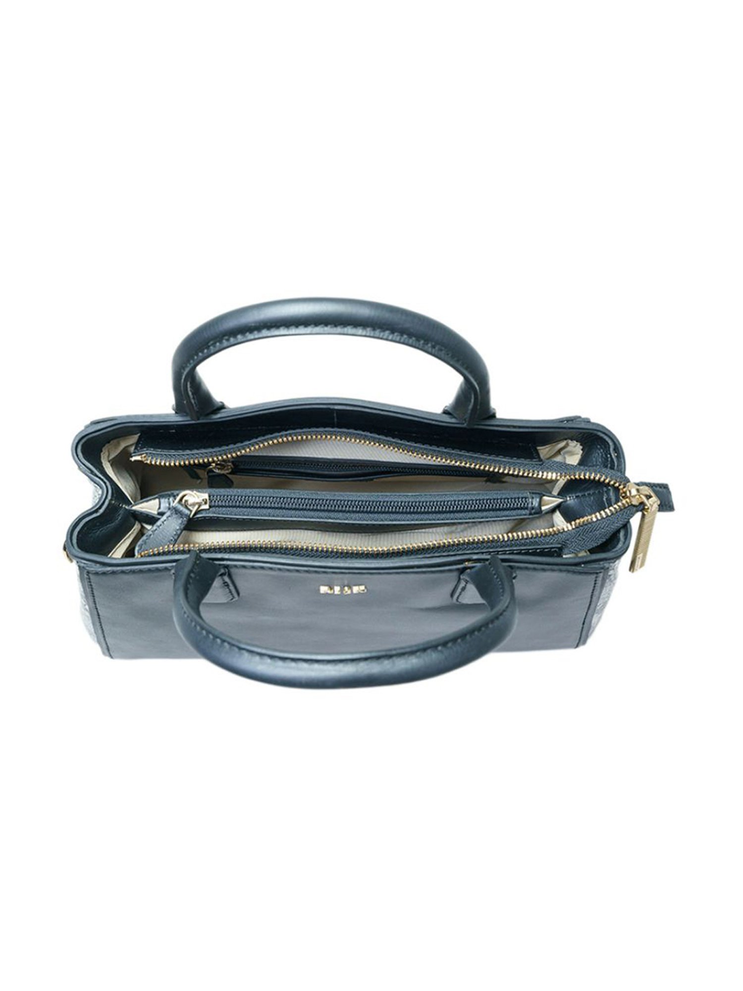 RI2K London Black Vibora Leather Medium Handbag