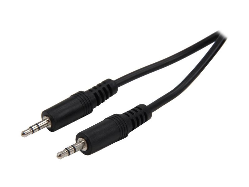 SA SPC-6MM 6 ft. 3.5mm Stereo Speaker Cable - Male To Male, Black Jacket Male to Male