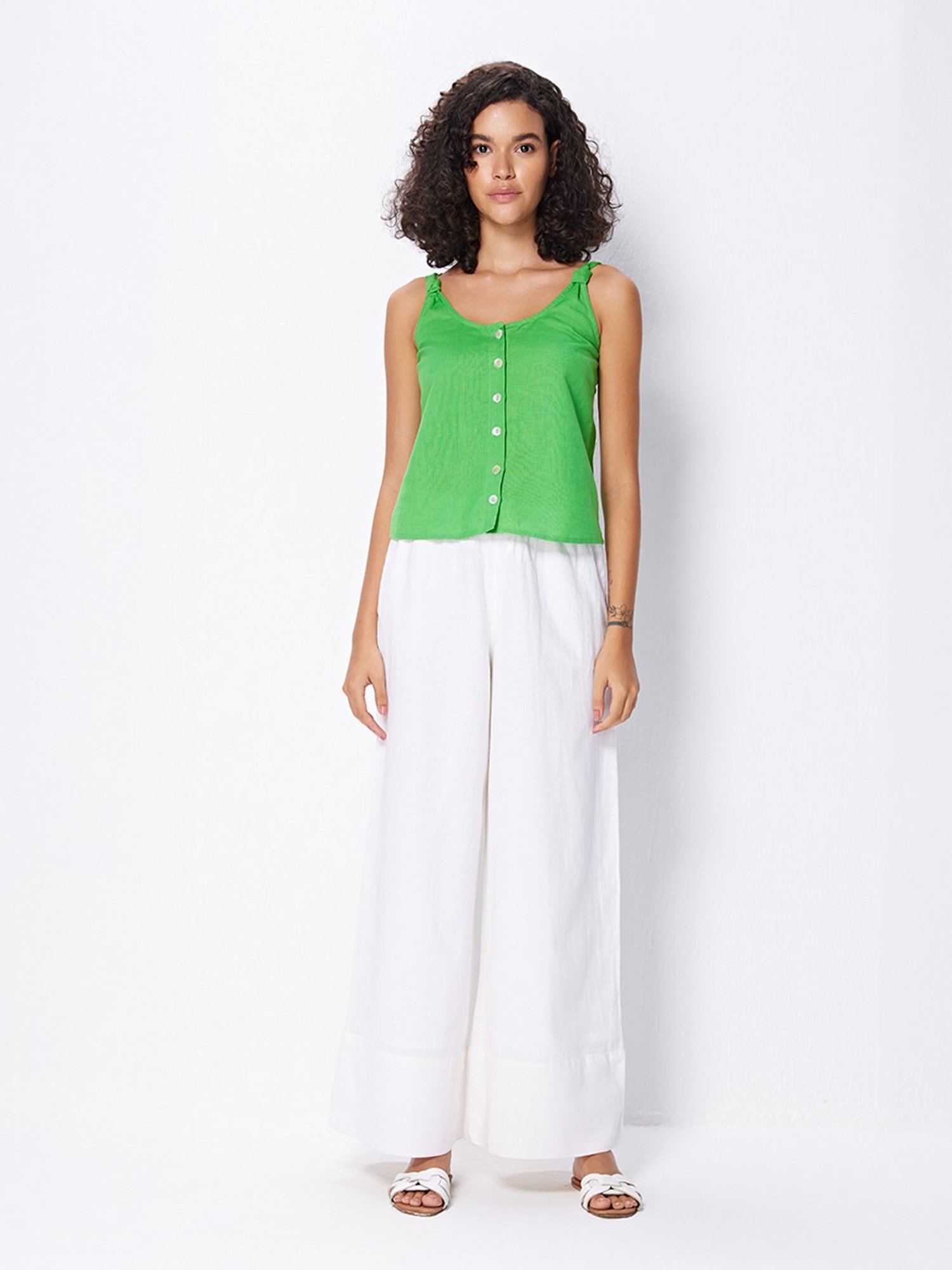 Cover Story Green Regular Fit Top