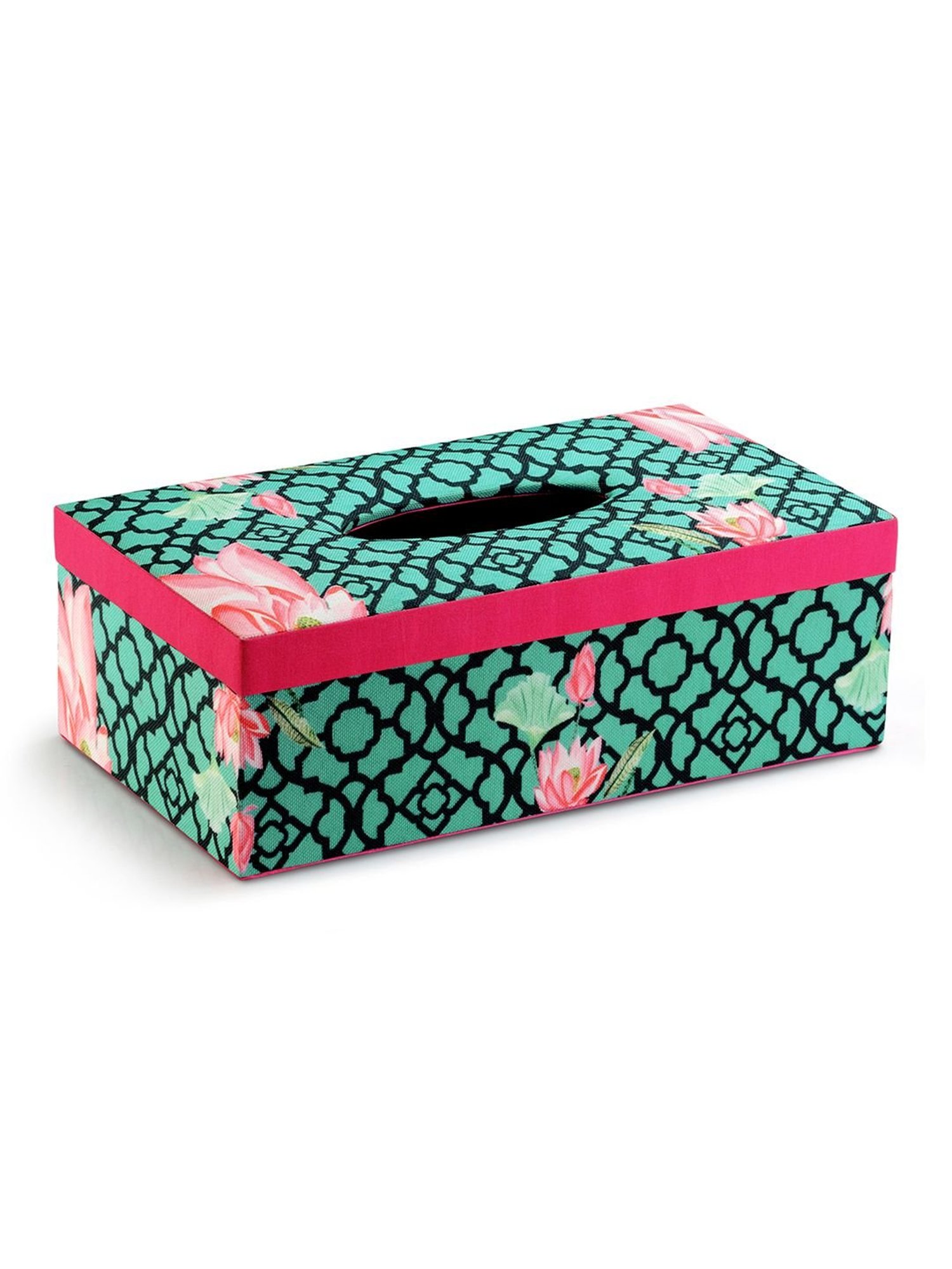 Karo Tapi Printed Multicolor Wood Tissue Box