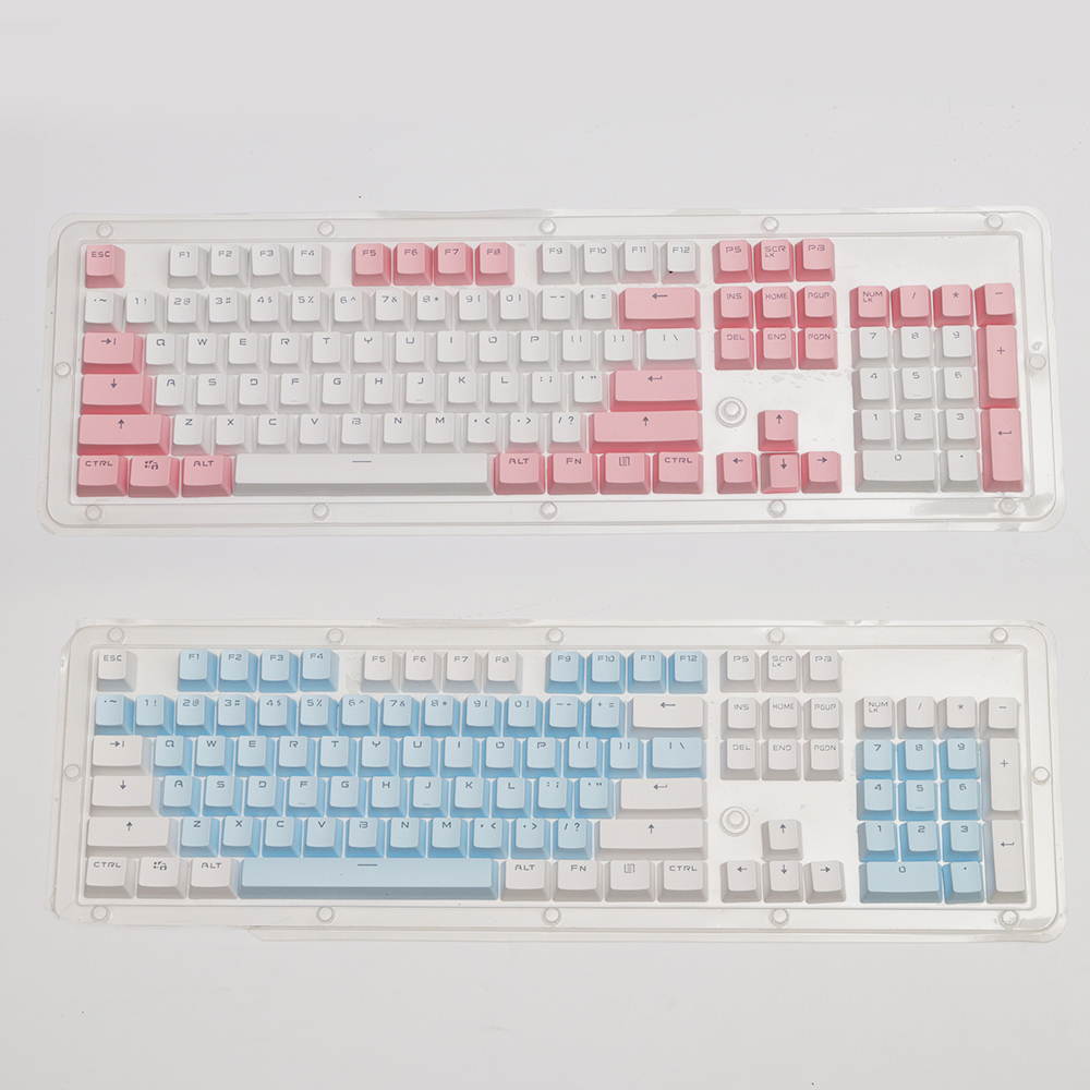 Royal Kludge RK 104 Durable PBT Keycaps Keycaps for Mechanical Keybpoard,High Translucency( Blue/White)