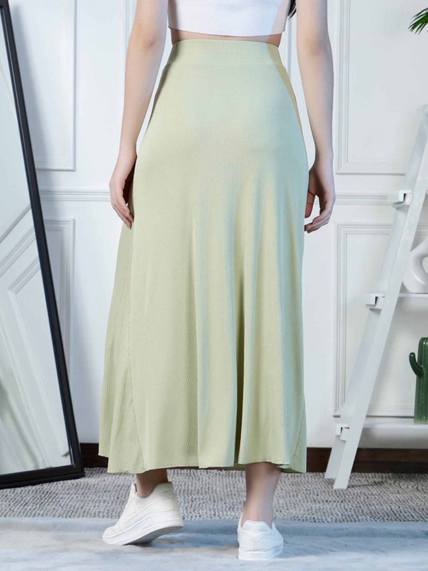 NEUDIS Mint Green Midi Skirt