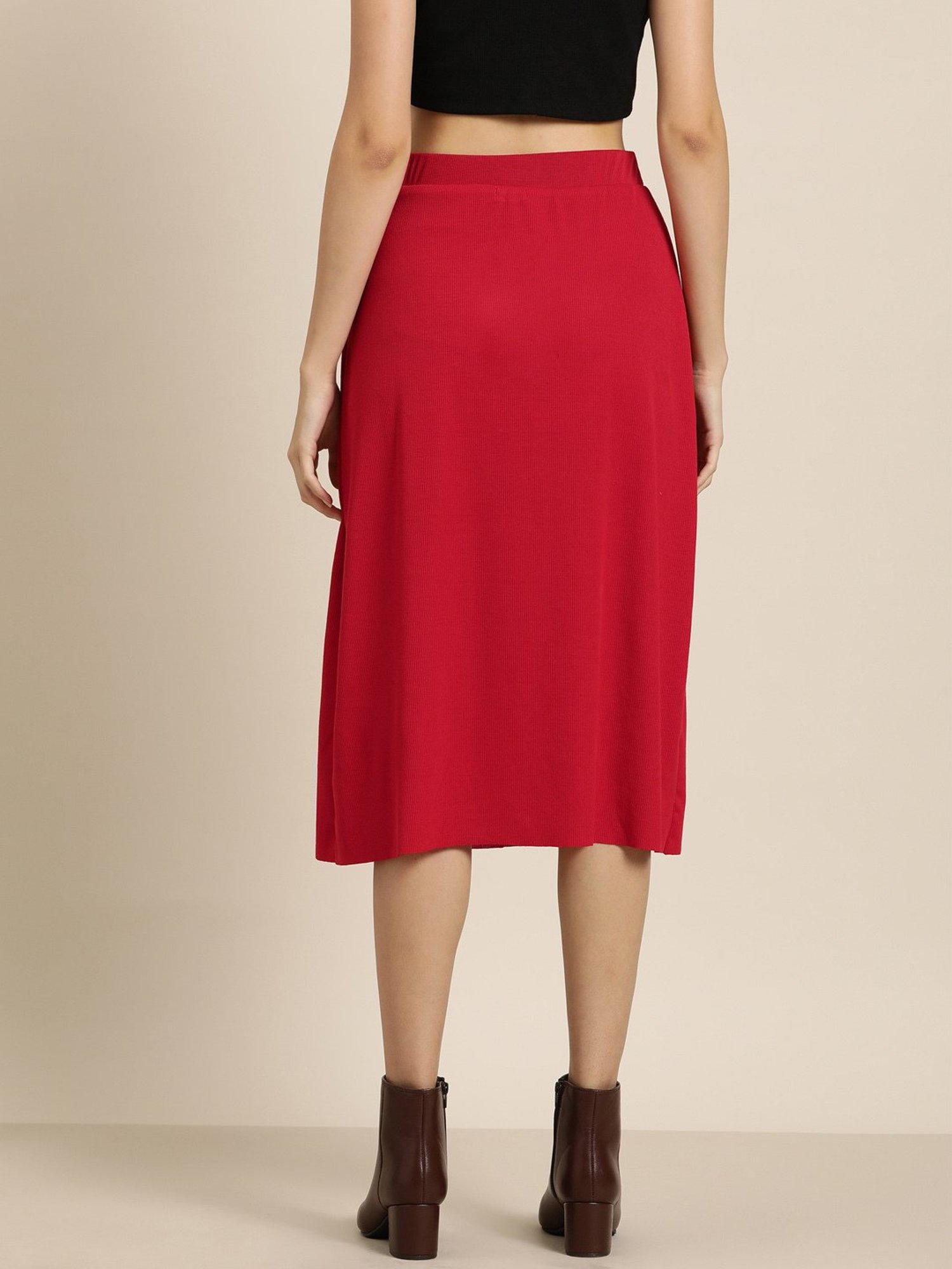 Belle Fille Sky Blue & Beige Printed Skirt