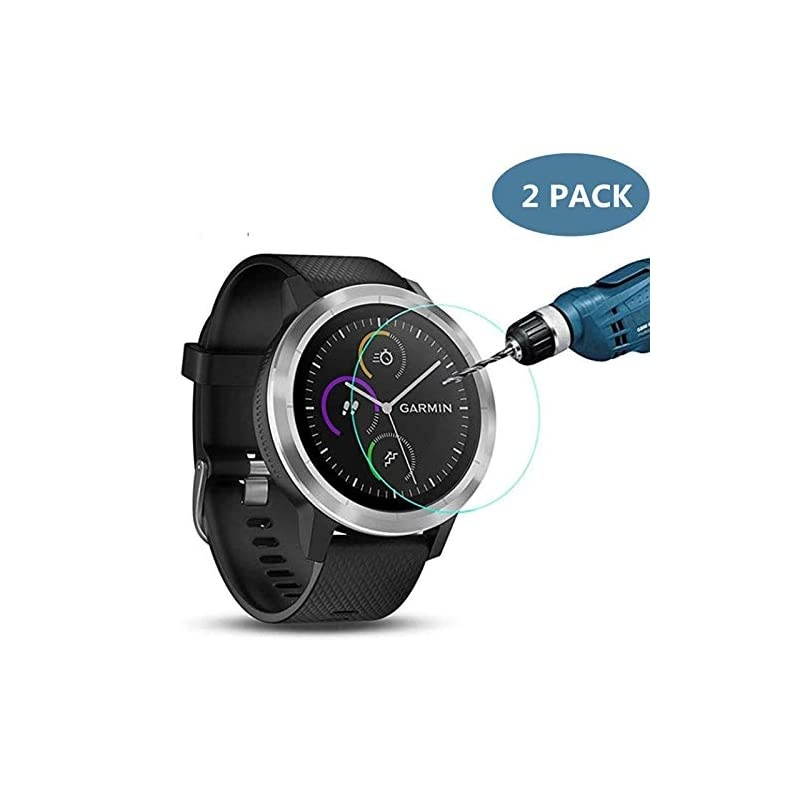 Screen Protector  Vivoactive 3, 2 Pack Tempered Glass Screen Protector  Vivoactive 3 Ultra Clear Scratch Resistant Anti-Bubble
