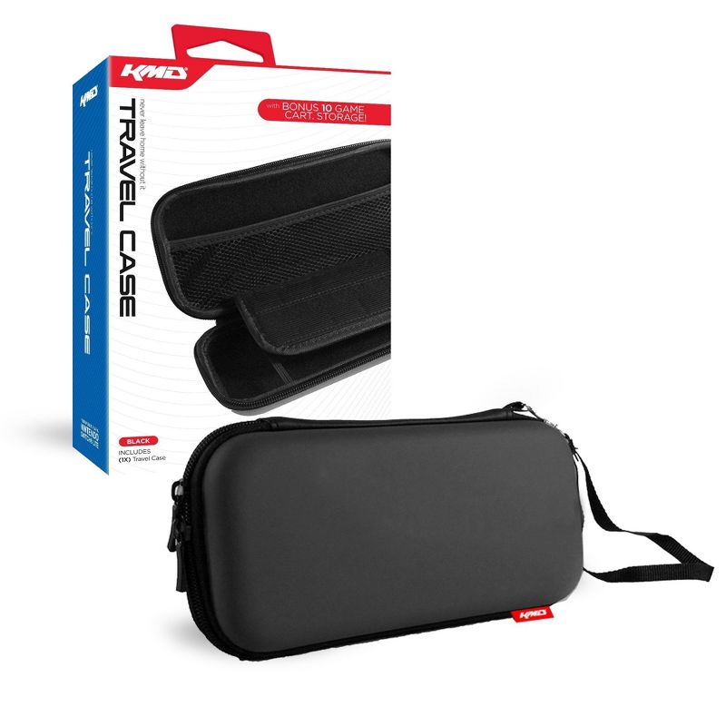 KMD Console Travel Case compatible with Nintendo Switch/Switch Lite, Black