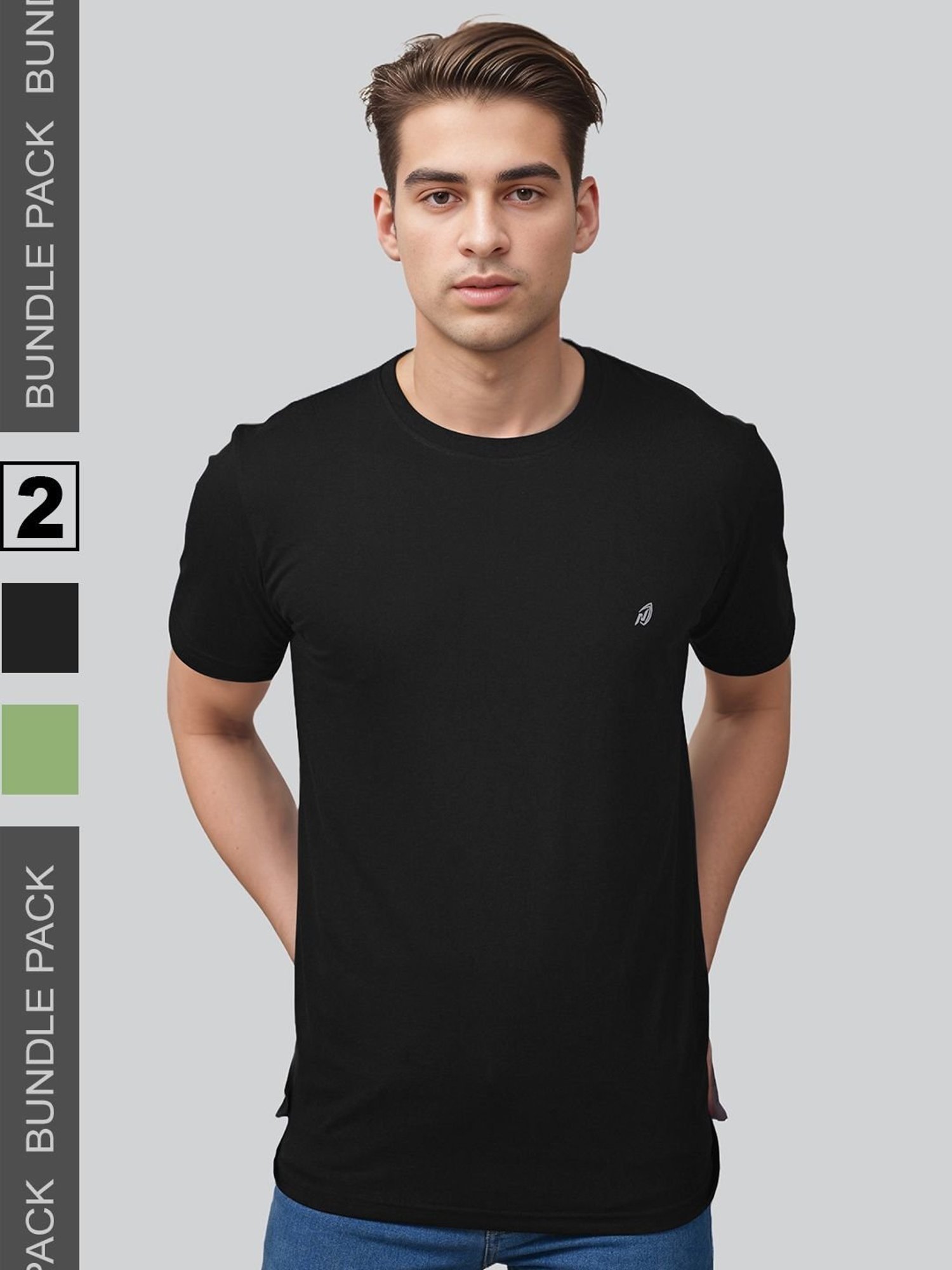 Lux Nitro Black & Green Regular Fit T-Shirt