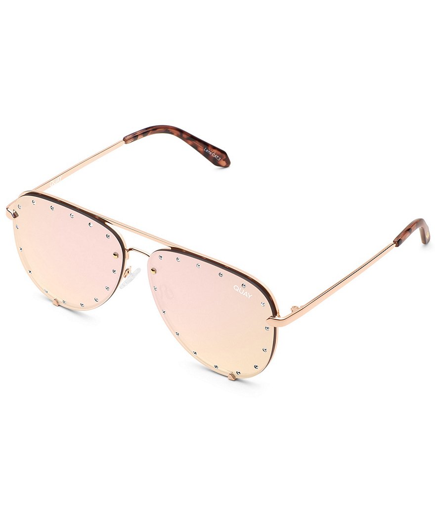 Quay Australia High Key Rhinestone Oversized 55mm Sunglasses