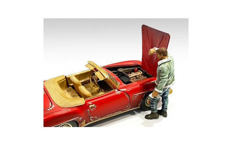 Auto Mechanic Sweating Joe Figurine for 1/24 Scale Models by American Diorama
