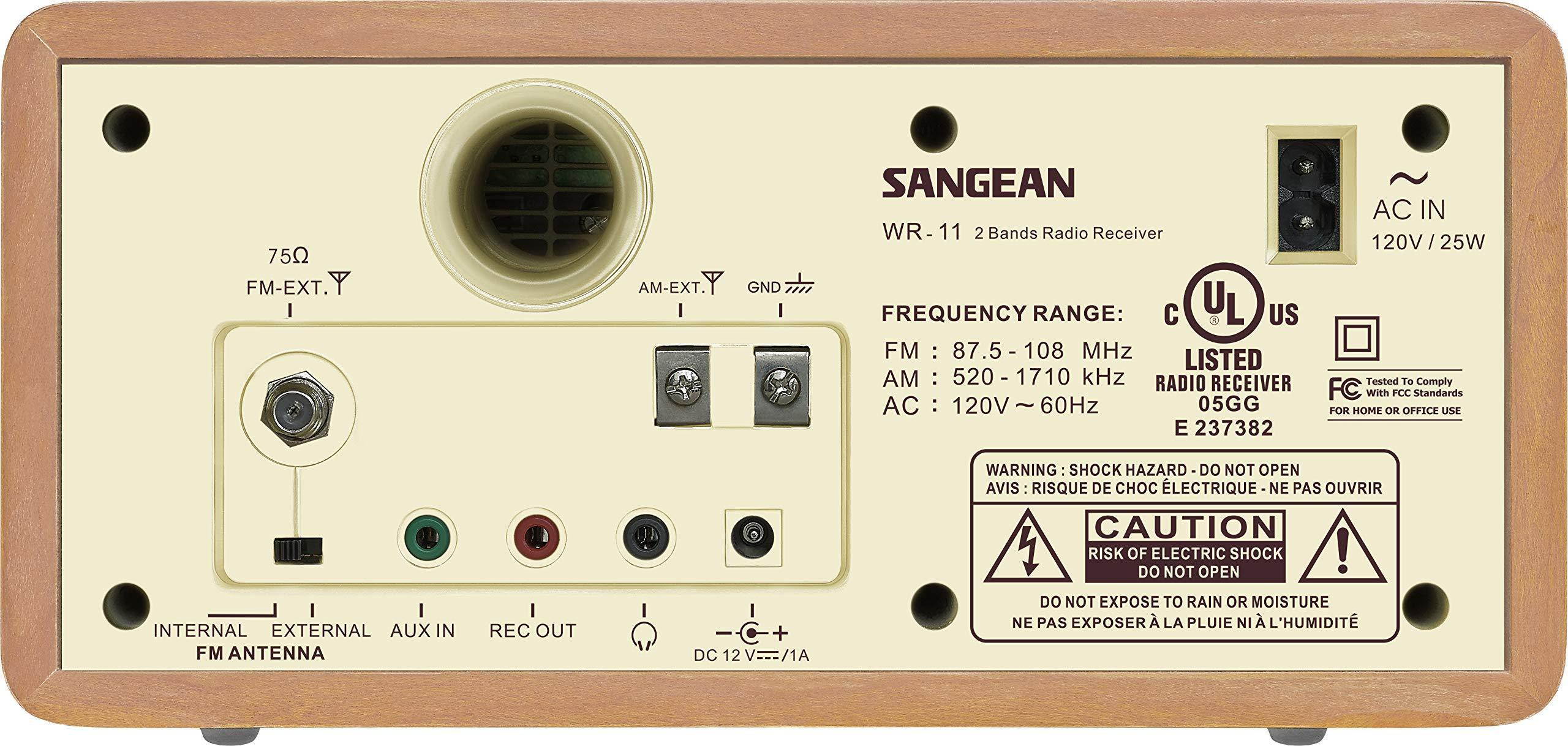 Sangean WR-11 Wood Cabinet AM/FM Table Top Analog Radio