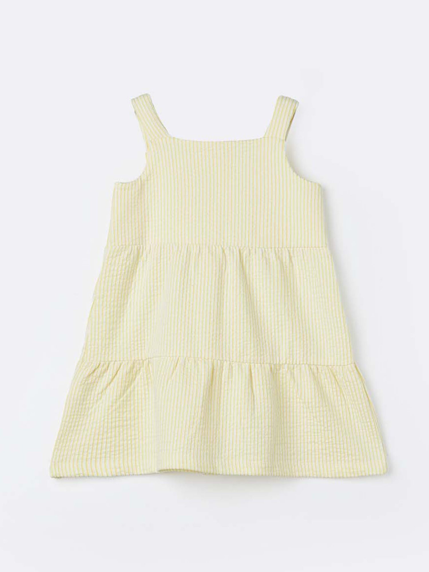 Juniors by Lifestyle Kids Yellow Cotton Striped Dress