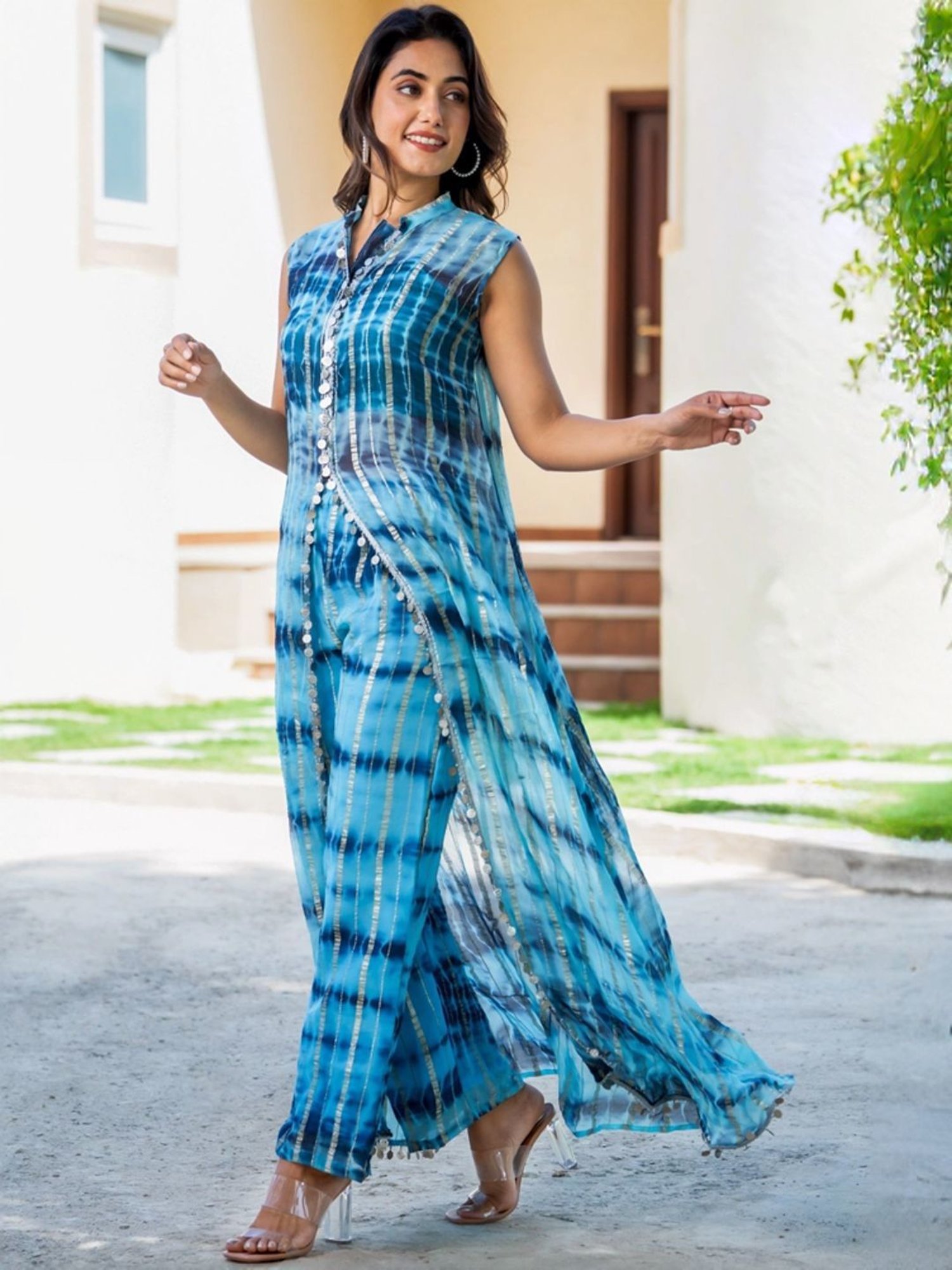 HOUSE OF JAMOTI Blue Printed Kurta Pant Set