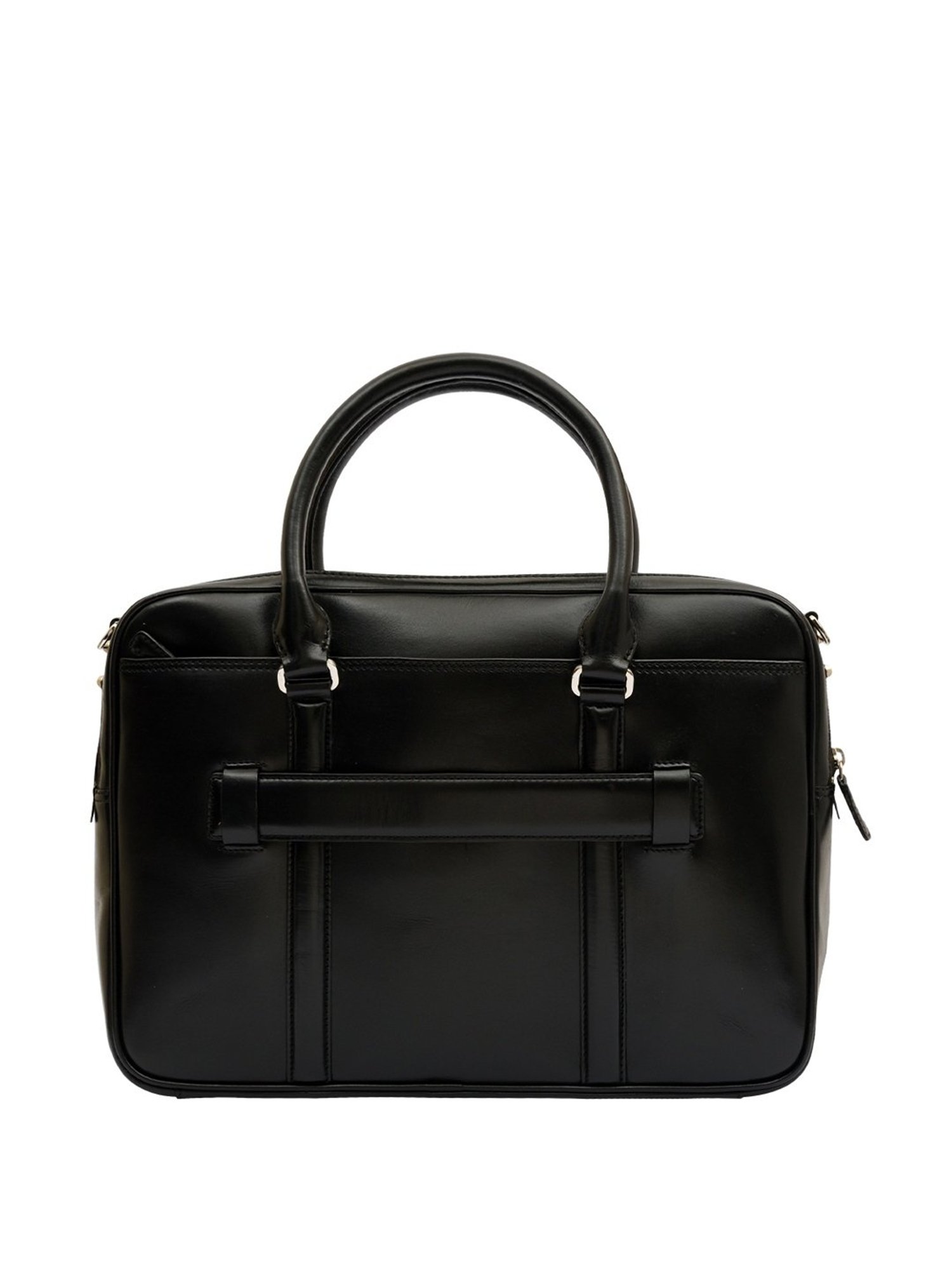 Eske Black Leather Large Messenger Bag