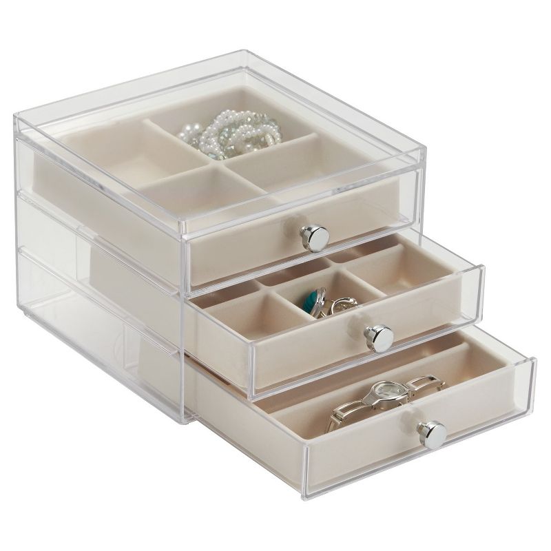 InterDesign 3 Jewelry Box - Clear Ivory