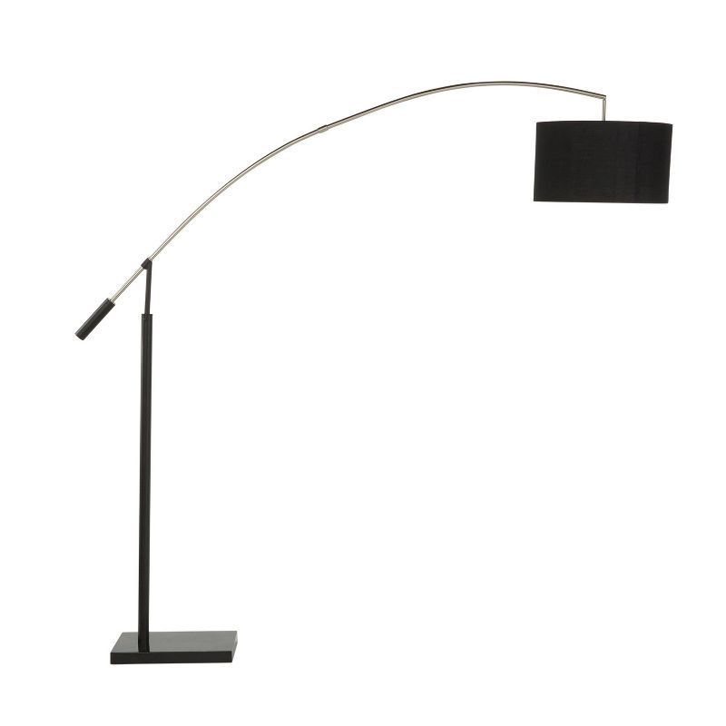Marble Milan Contemporary Floor Lamp with Linen Shade Black (Includes LED Light Bulb) - LumiSource