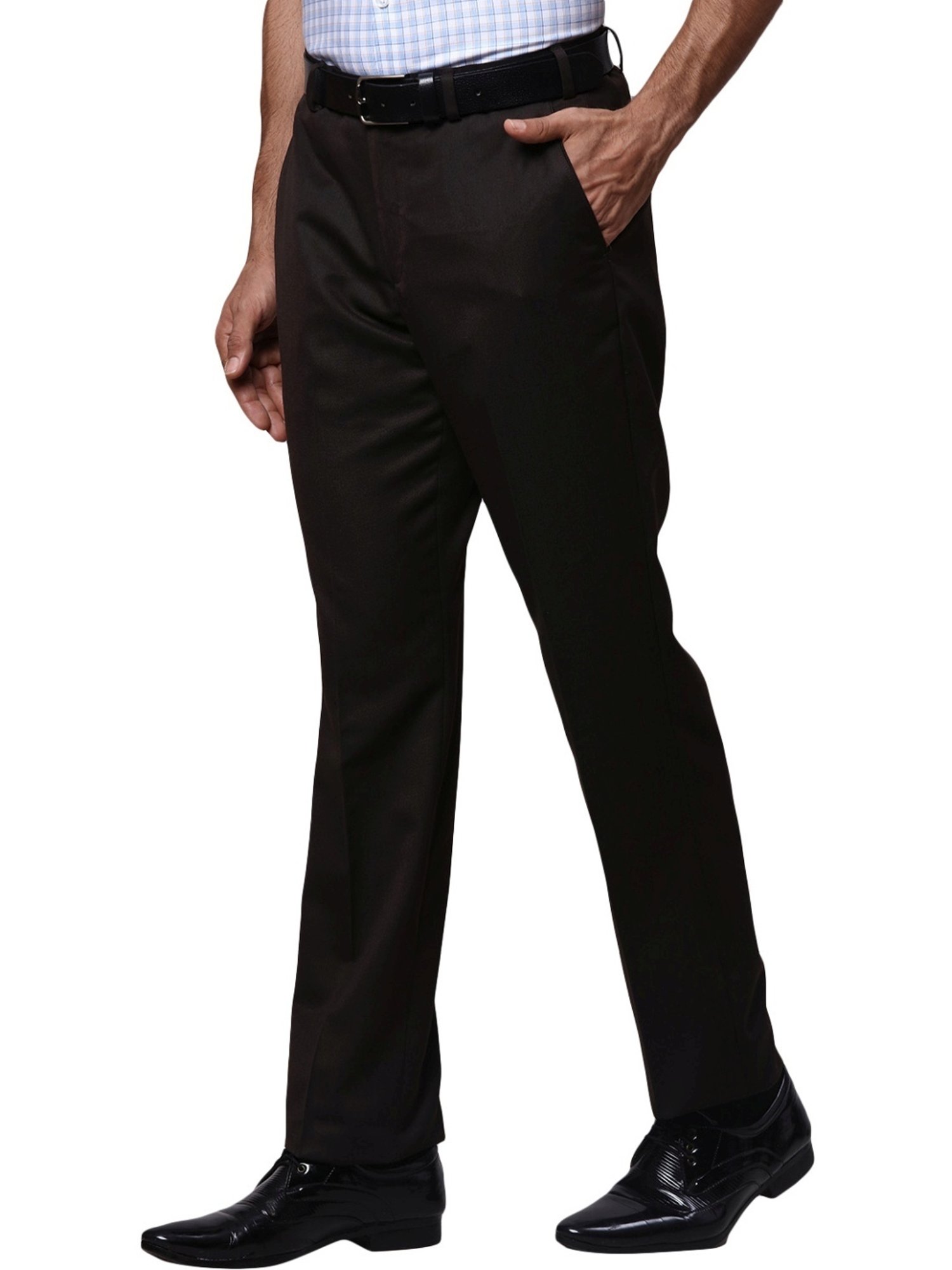 Park Avenue Medium Brown Regular Fit Trousers