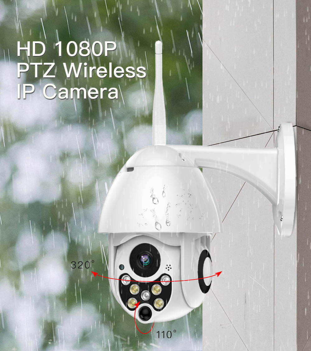 1080P FHD In/ Outdoor 360&deg; PTZ IP Speed Dome Camera 2.0MP Waterproof Cam