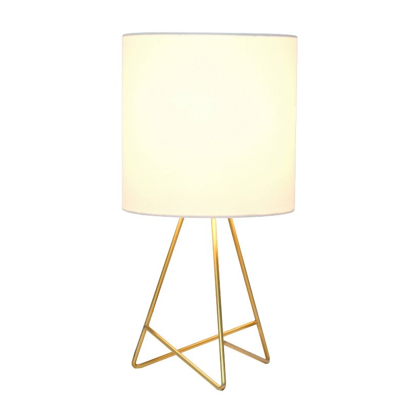 Down To The Wire Table Lamp with Fabric Shade Gold - Simple Designs