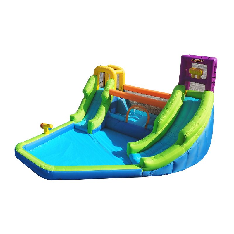 HearthSong Strike Zone 18'L Bowling Water Slide with Two Speed Boards for Outdoor Active Play
