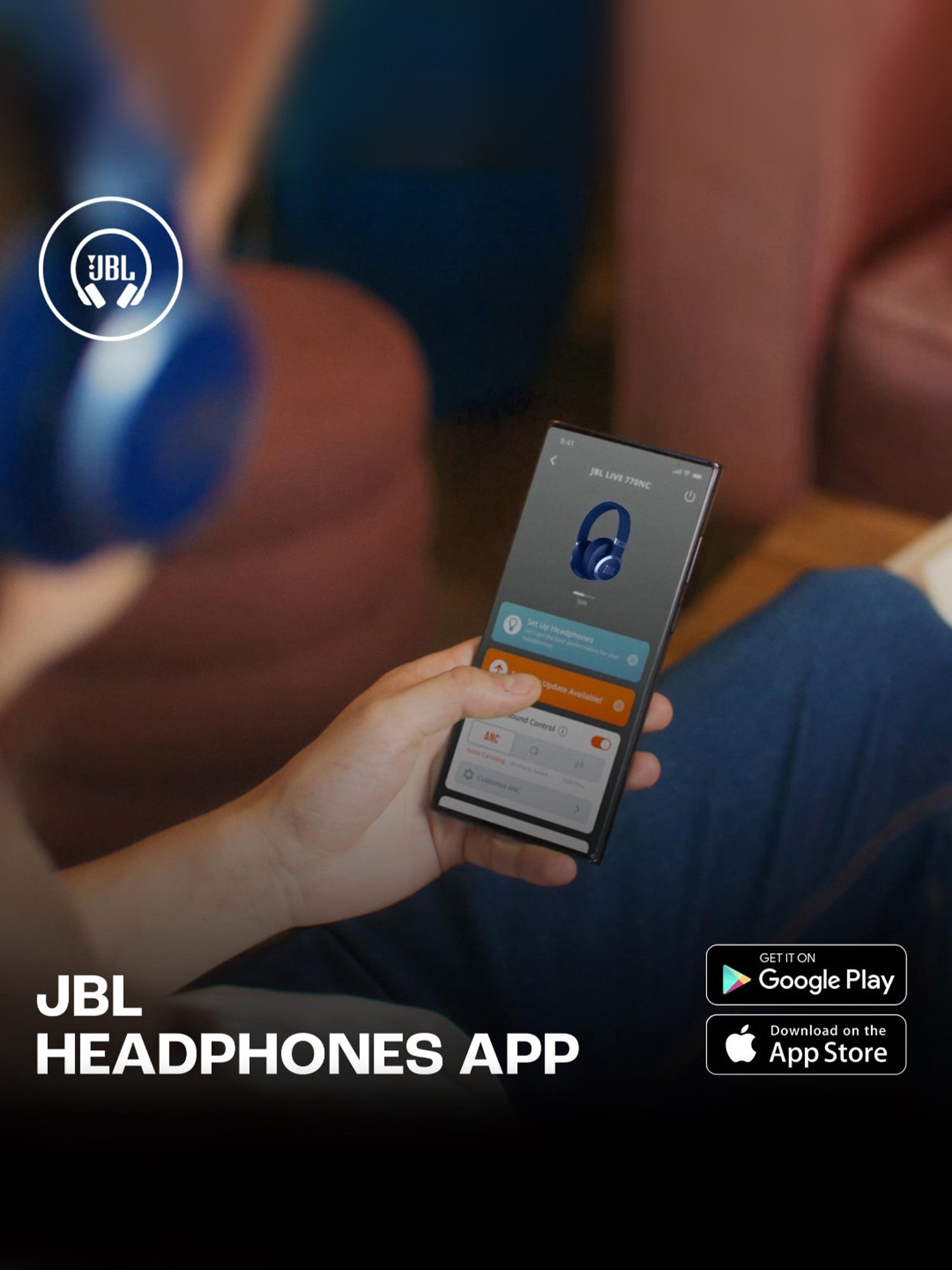 JBL Live 770NC Over Ear Wireless Headphones with True ANC & 65Hrs Playtime (Blue)